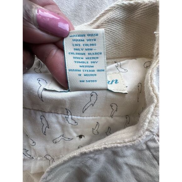 CARIBBEAN Men's Natural LINEN COTTON Flat Front Shorts Summer Beach Wear Sz 42 - Picture 7 of 9